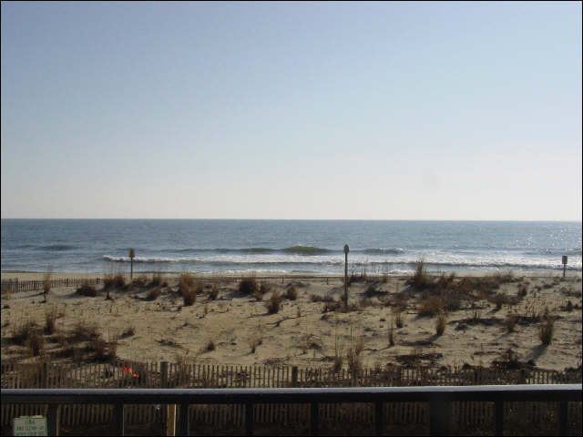 First floor balcony view of beach